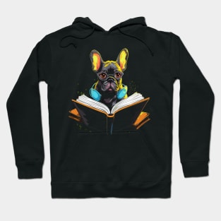 French Bulldog Reads Book Hoodie